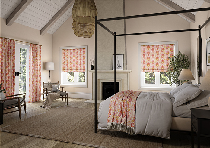 Petal & Block Lotus Blossom, Sunset - Roman Blind - Image 6